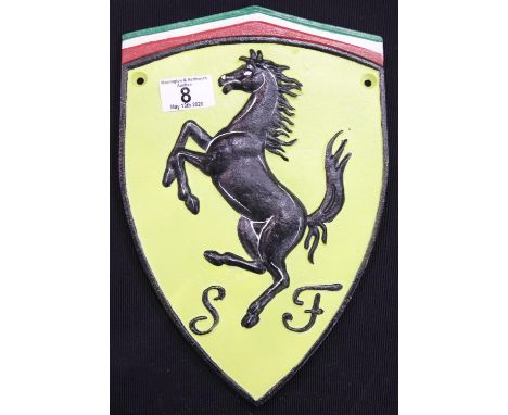 Cast iron Ferrari sign H: 29 cm. P&amp;P Group 2 (£18+VAT for the first lot and £2+VAT for subsequent lots) 