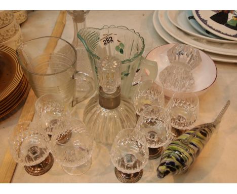 Quantity of good mixed crystal and glassware including decanter and Brandy glasses. This lot is not available for in-house P&