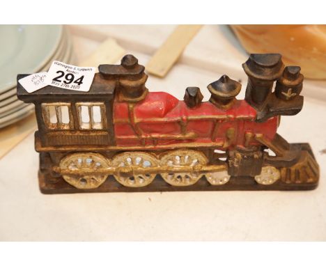 Vintage cast iron locomotive door stop. L: 25 cm. P&amp;P Group 1 (£14+VAT for the first lot and £1+VAT for subsequent lots) 