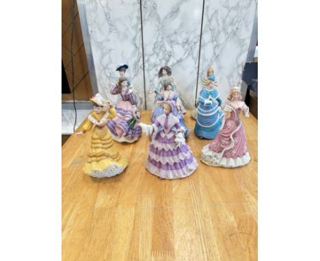 Selection of Wedgwood Spink Collection figures to include The turn of the century ball No 1004 of 10,000, The Royal Flower Sh