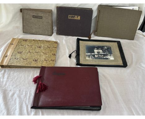 Six albums of vintage real time photographs depicting various scenes, families, animals, boating ports etc