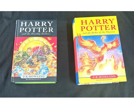 Two first edition Harry Potter books ' Harry Potter and the Order of the Phoenix' and ' The Deathly Hallows' 