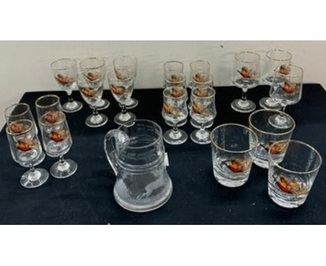 Selection of vintage sherry and wine glasses 