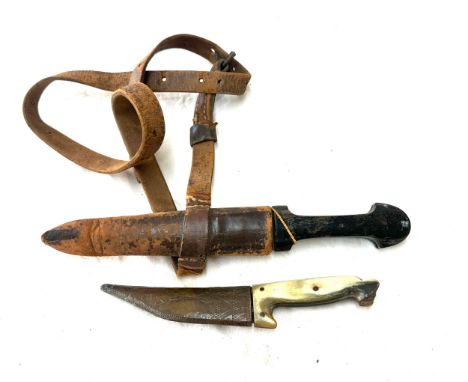 English hunting knife, blade marked venture hm slater Sheffield, complete with original scabbard and 1 other