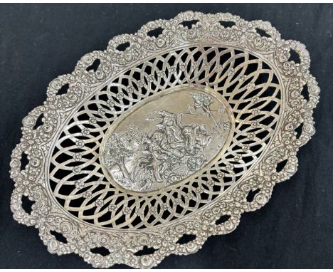 Vintage silver Germany Style bon bon dish total weight 130grams