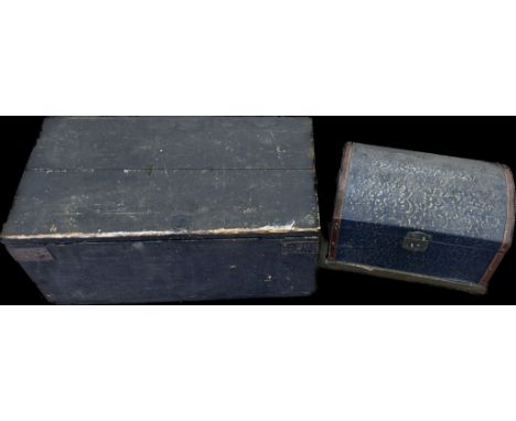 Two vintage boxes largest measures approximately 11 inches tall x 24 wide and 14 deep