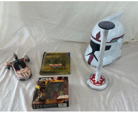Star Wars helmet plus 3 stars wars packs