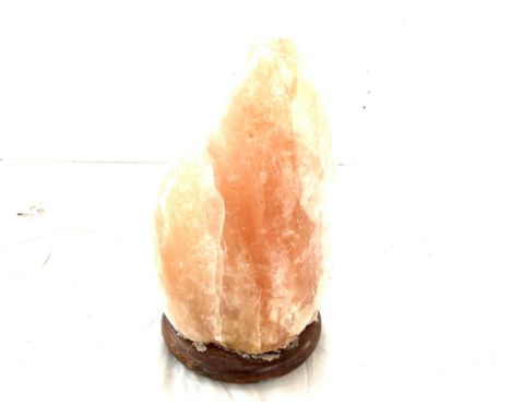 Rock salt lamp, in working order, approximate height 12 inches
