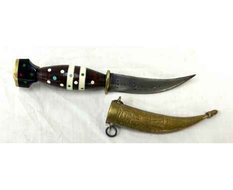 Ceremonial vintage dagger, head scarf / dress