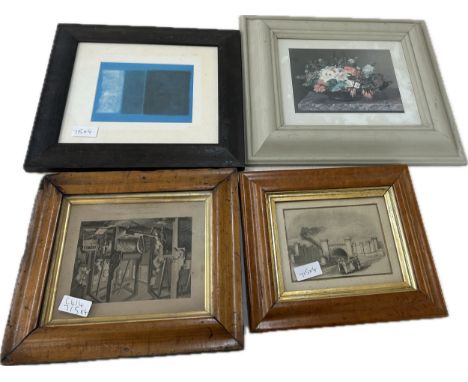 Four framed prints to include Artwork entitled White and Green in Blue by Mark Rothko 1905-1970 framed piece, approximate fra