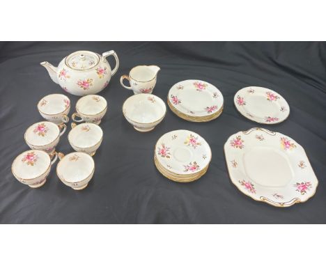 Hammersley complete 6 piece tea set, one sandwich plate has been repaired