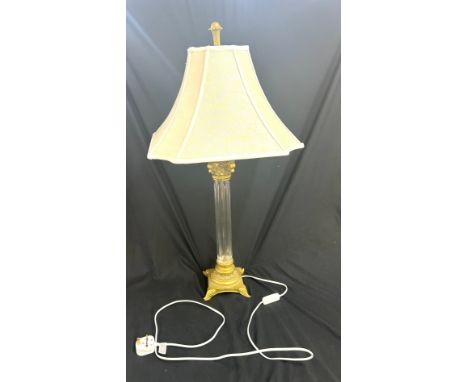 Nelson Collumn glass and brass lamp, working order