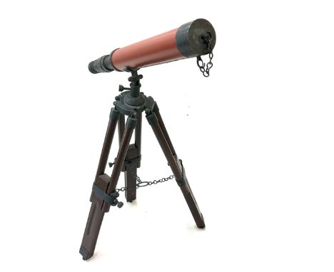 Vintage telescope and stand, length of telescope 15.5 inches