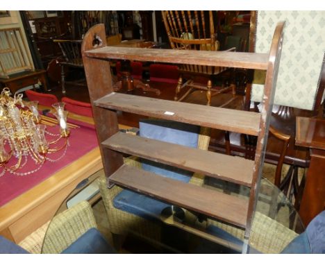 A four tier hardwood shelf unit 