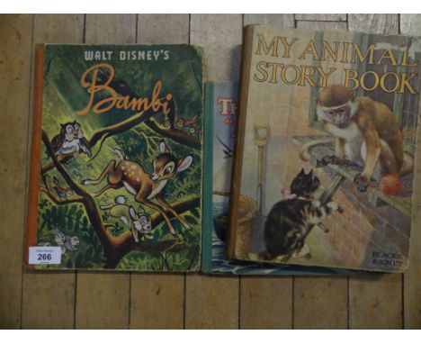 Vintage children's books, Walt Disney, 'Bambi', 'The Cruise of the Marjery Daw' and 'My Animal Story Book' (3) 