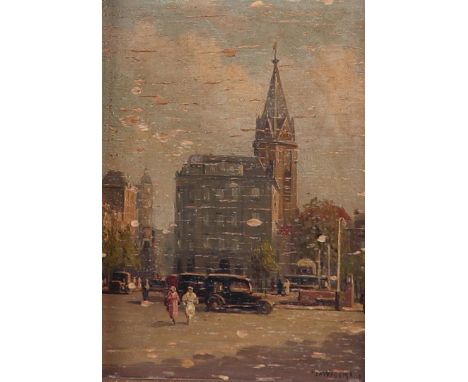 Hendrik Cornelis Kranenburg (Amsterdam 1912 - 1887 Bergen-op-Zoom), Buitenhof in The Hague, signed (bottom right), and annota