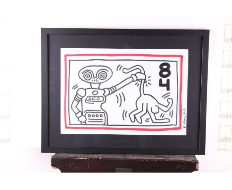 Keith Haring (Reading, Pennsylvania 1958 - 1990 New York, USA), Sico Robot, signed, and dated "86", marker pen on paper.With 