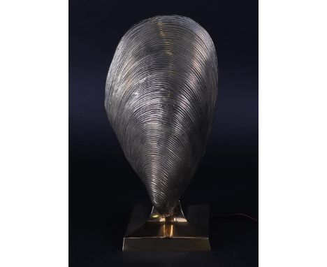 A brass vintage, Maison Jansen, mussel shell lamp, . Circa 1960.