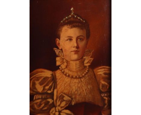 Dutch School, ca. 1920/30. A childhood portrait of Princess Julianan, Queen of the Netherlands (1948 - 1980), oil on panel.24