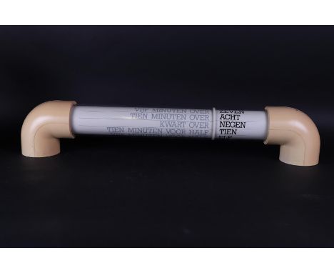 Hans Muller and Hans van Dongen for NeXtime, The Word Clock, 1982.L.: 83 cm.