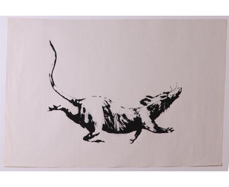 Banksy (b.: 1974), (after), Rat, print on newsprint.45 x 65 cm. 