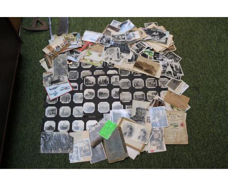 Collection of Vintage Photos and postcards including Military 