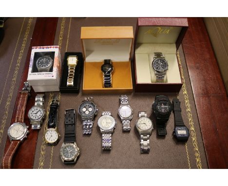 Collection of various watches to include Casio, G-shock, Aqua etc