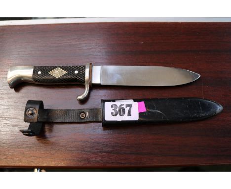 Hirschkrone Post War Scout knife with scabbard - same design as the Hitler Youth Dagger 