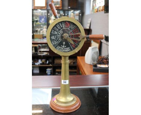 Brass Engine Room Telegraph with working Bell and Functions 35cm in Height 