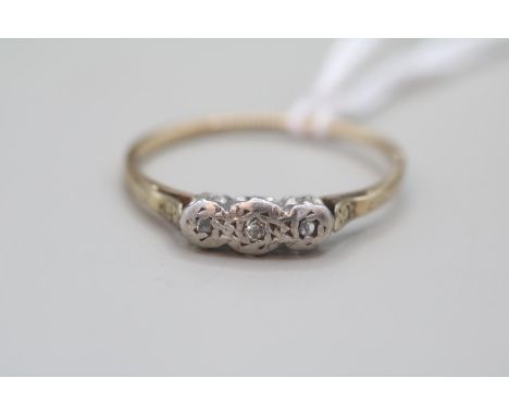 Edwardian 9ct Gold Diamond set ring Size O 