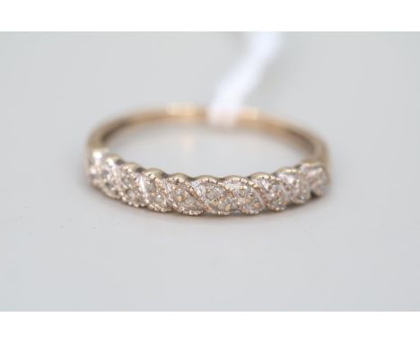 Ladies 9ct Gold Diamond set ring Size N 