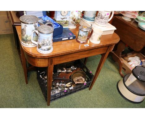 Sheraton Style Inlaid Card table on tapering legs 