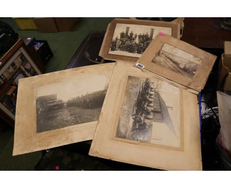 Collection of assorted original antique Cambridge and Ely Railway local Sepia Photographs to include HP Marshall Portable Eng
