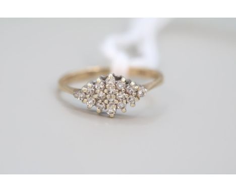 Ladies 9ct Gold Diamond Set ring Size K 