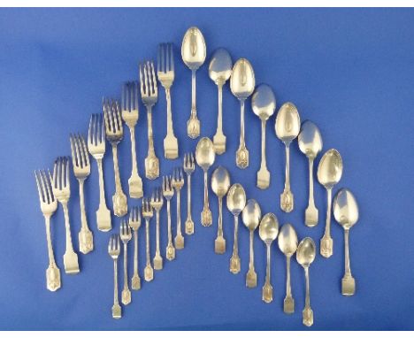 A quantity of early 20thC American silver Flatware, by Shreve & Co., in the 'Adam Pattern', comprising eight forks, 7¾in (19.
