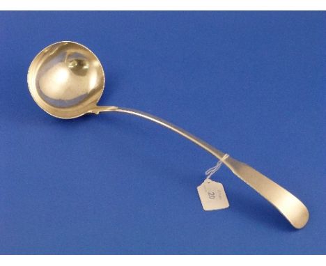 A George III Scottish silver fiddle pattern Ladle, by William Hannay, hallmarked Edinburgh 1817, initialled in reverse of han