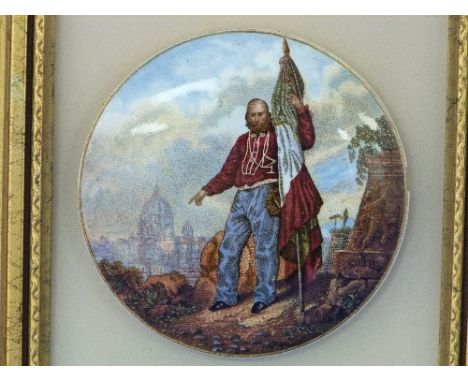 Pot-Lids; three Portrait subjects: No.153 The Late Prince Consort, No.168 Allied Generals and No.169 Garibaldi, two with fram
