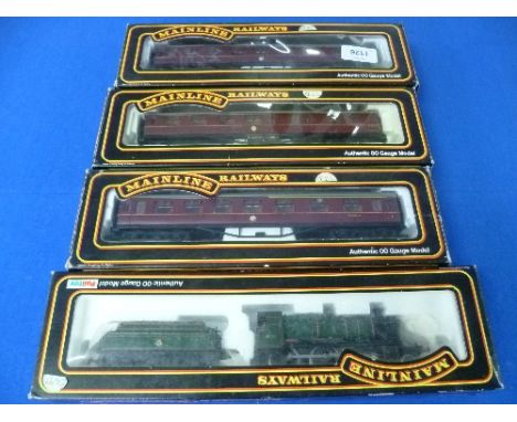 A Mainline Railways '00' gauge Class 43XX Mogul Locomotive, in B.R. green, boxed, and an Airfix 0-4-0 1400 Class Tank G.W.R.,