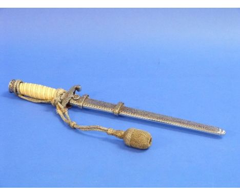 A W.W.2 period German Nazi Army dress Dagger, the 10in (25.25cm) blade marked "AES" for Arthur Evertz Solingen, with correct 