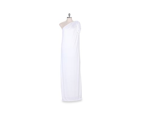 A HALSTON HERITAGE WHITE DRAPED DRESS
White draped dress featuring a single shoulder strap.
HALSTON HERITAGE
Size XS
*
Condit