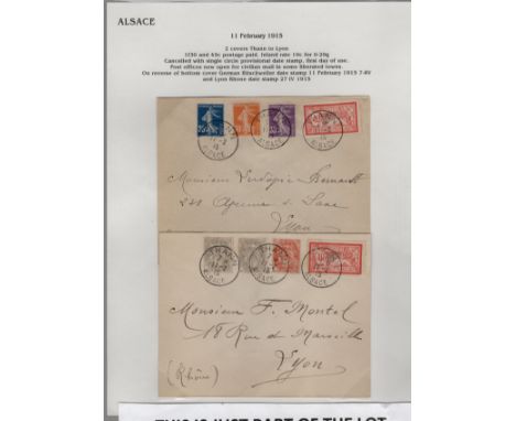   Alsace, 1915-16 collection of 23 covers written up for display incl censors                                          R£30