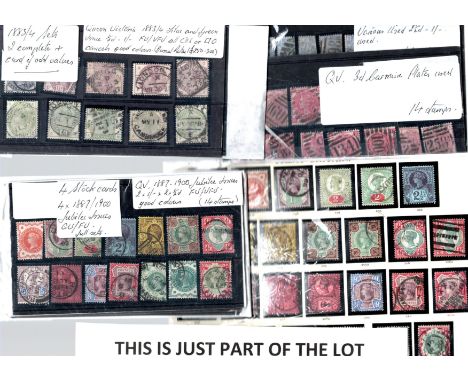  QV pkt of SCs with 1883-4 2 sets; 1887-1900 5 sets plus card of surface printed issues 2½d – 1/- gu-fu                      