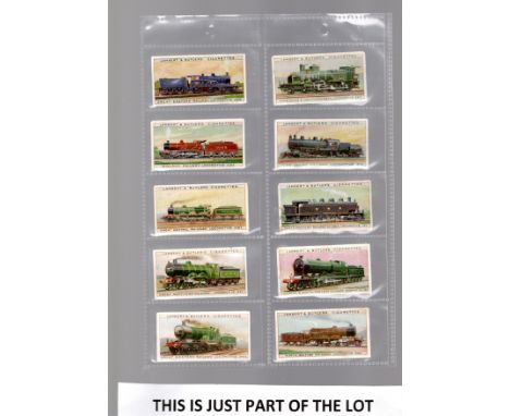    Railway sets of cigarette cards in album,  Wills Railway Engines x 2 sets, Railway Locomotives &amp; Railway Equipment, La