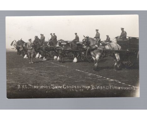  Military, 1918 AVC (?) Transport Show Competition, B Ward ‘Heavy Horse’ prizewinners RP used 1918                           