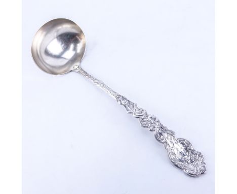 Gorham Versailles Sterling Silver Ladle With Gilt Bowl. Monogrammed. Signed. Good condition. Measures 12". Weighs approx. 8.1