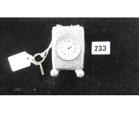 HM SILVER CASED CARRIAGE CLOCK WITH FRENCH MOVEMENT