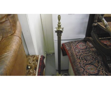 CORINTHIUM COLUMN STANDARD LAMP, C1900 BRASS