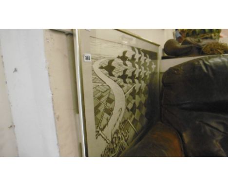DECORATIVE FRAMED AND GLAZED PRINT