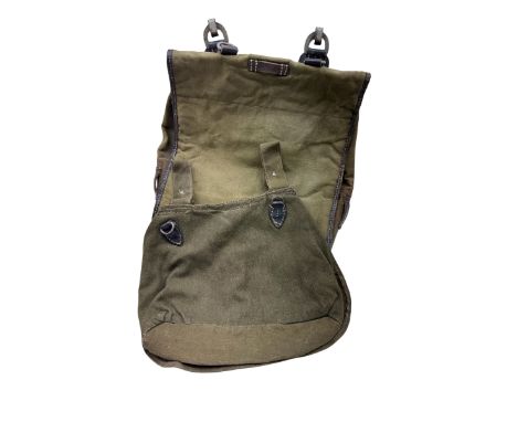 German WWII army field backpack, together with canvas bread, circa 1940