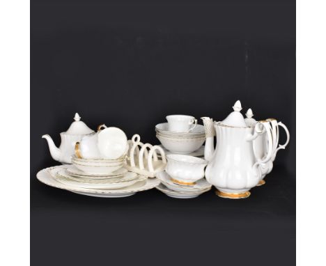 Royal Albert Val D'or part tea and dinner service, including two coffee pots, two teapots, milk jug, covered sucrier etc toge